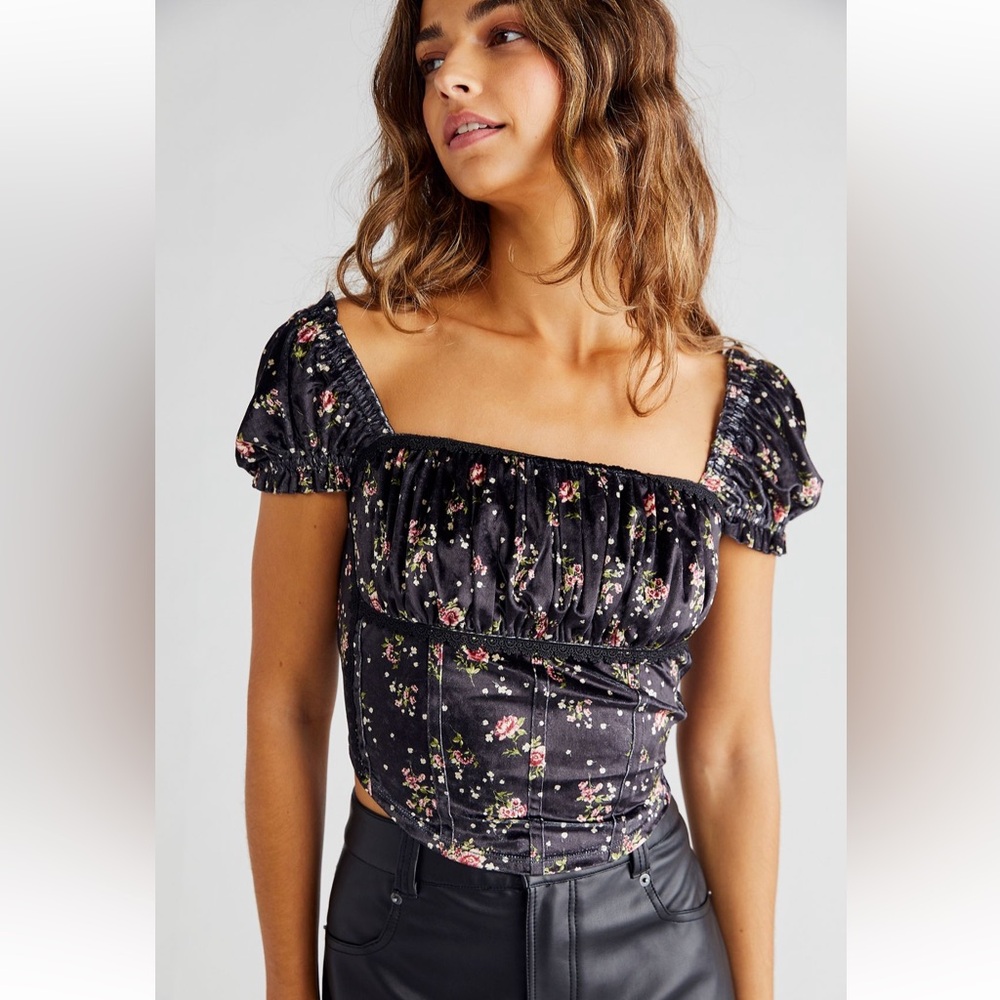 Free People Louise Velvet Top